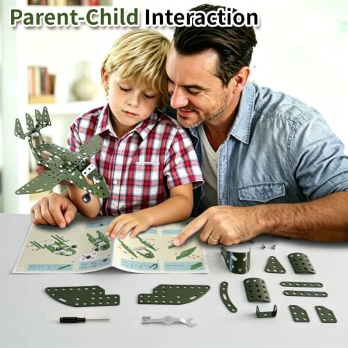 Jixin Xyzhi 3D Metal Airplane Model Kit – Metal Building Kit, STEM DIY Construction Set for Kids Ages 8-16, Mechanical Model Toy, Creative Gift for Boys & Girls (Plane) - style: Plane