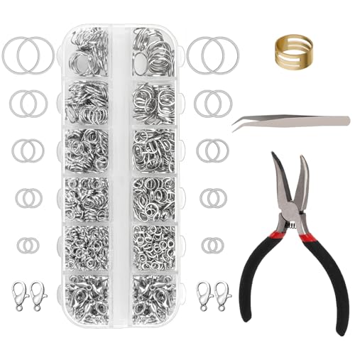 Amrules 1200 Pcs Jump Rings, Jewelry Making Kit, Silver - color: Silver