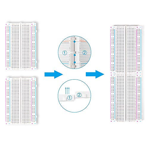 REXQualis 6PCS Small Breadborad 400 Point Solderless Breadboards for Proto Shield Distribution Connecting Blocks