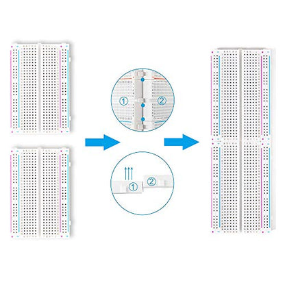 REXQualis 6PCS Small Breadborad 400 Point Solderless Breadboards for Proto Shield Distribution Connecting Blocks