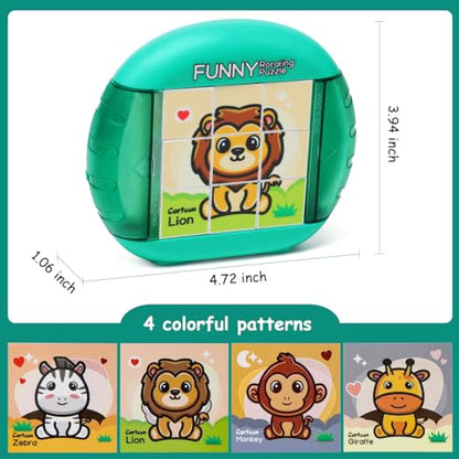 Rotating Puzzle for Toddlers Kids 3+, Travel Essentials Toys - color: Animal
