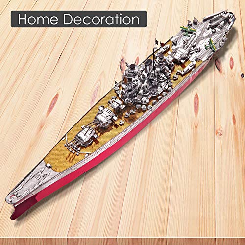 Piececool 3D Metal Puzzle Military Watercraft Model Kits, Yamato Battleship Metal Model Building Kit for Adults, Brain Teaser DIY Hobbies for Men, for Teens Boys, 245 Pcs - color: Yamato
