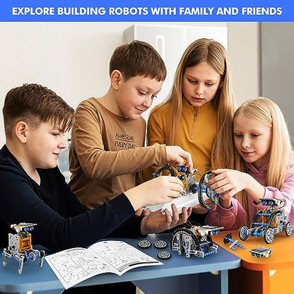 STEM 13-in-1 Education Solar Power Robots Toys for Boys Age 8-12 - color: Blue Gray