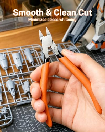 U02 Ultra-thin Single Edge Model Nippers 4.9in Plastic Sprue Cutter - color: Orange