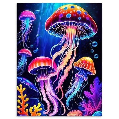 Jellyfish Diamond Art Kits for Adults Beginners 12x16 in, DIY Craft Gift - color: DP-US10