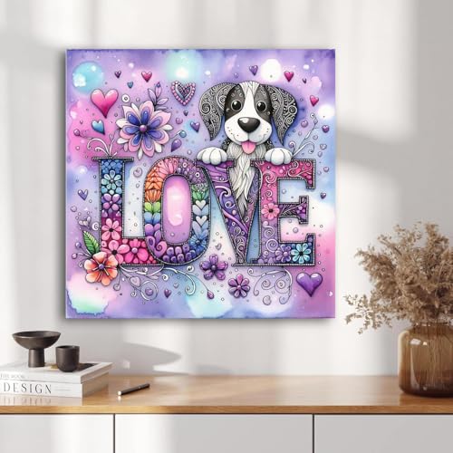 ICYANART Dog Diamond Painting Kits for Adults, Animal Diamond Art for Adult - color: Dog