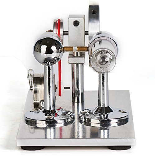 Sunnytech Hot Air Stirling Engine Motor Model Educational Toy Electricity Generator Colorful LED (SC001) - style: SC001
