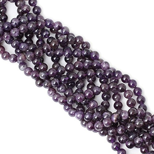 45PCS 8mm Natural Amethyst Gemstone Round Loose Beads Crystal Energy Stone Healing Power for Jewelry Making 1 Strand 15" - color: amethyst, size: 8mm