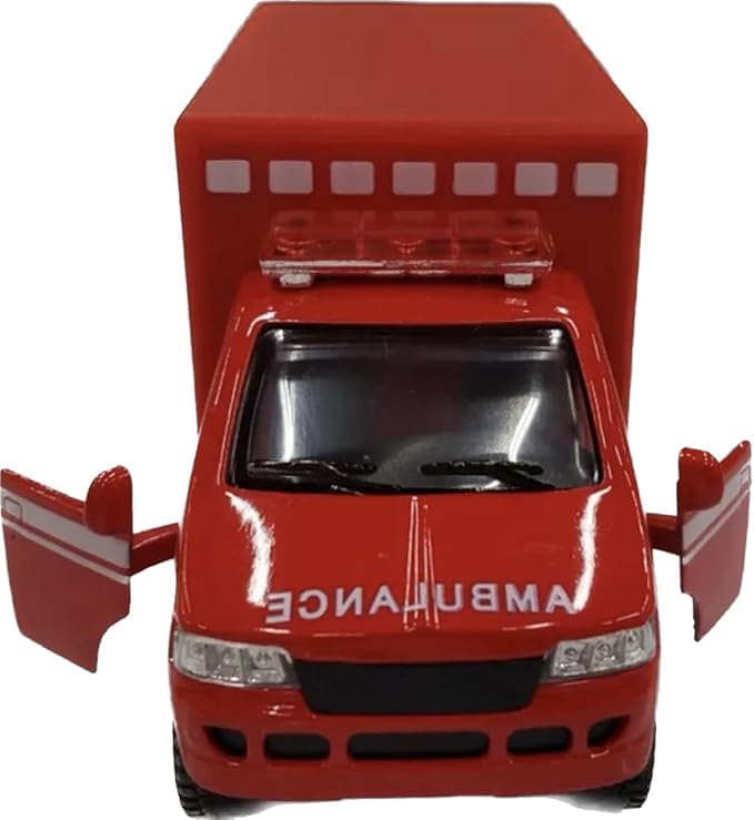 KiNSMART Rescue Team Ambulance 5" Die Cast Metal w/Pullback Action (2SET) - color: 2set