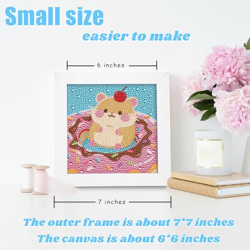 Libfx Diamond Art Kits for Kids with Frame Diamond Art for Girls Boys Beginners Arts and Crafts Birthday Gifts (Hamster) - color: hamster