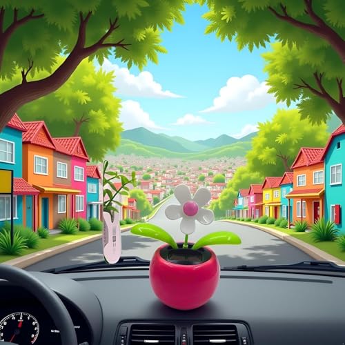Solar Dancing Flower Car Dashboard Decorations - Funny Solar Powered Dancing Flower Pot Car Ornaments Flower Swinging Toy for Car Decor Funny Gifts for Friends Solar Power Kits