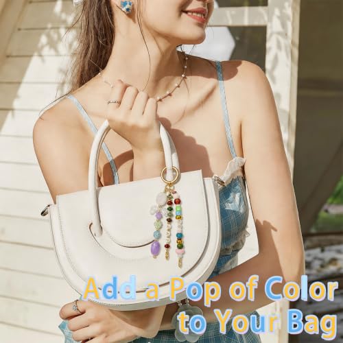 Kasmena 900+ Pcs DIY Bag Charm & Keychain Making Kit with Beads and Charms - size: 900+ PCS