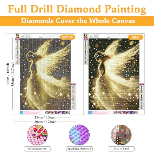 Okarina Diamond Art Kits for Adults & Beginners, Angel Diamond Painting Kit - color: HMDPUS-25413