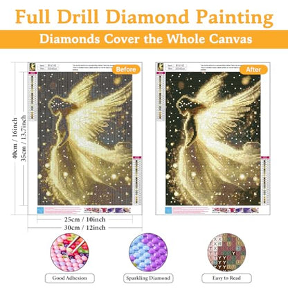 Okarina Diamond Art Kits for Adults & Beginners, Angel Diamond Painting Kit - color: HMDPUS-25413