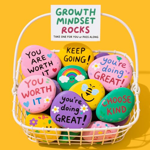 Simetufy 30Pcs Large Rocks for Painting 3.3-4.5Inch Natural River Stones - size: 3.3-4.5in -30pcs