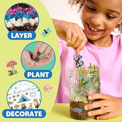 Creativity for Kids Grow 'N Glow Terrarium Kit - Educational Science Kits | Screen Free Summer Fun Activities | Gifts for Boys and Girls | Craft and STEM Projects (Ages 6+) - style: Racoon