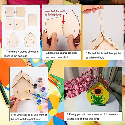 DIY Wooden Birdhouse Kit, 2-Pack Craft Set