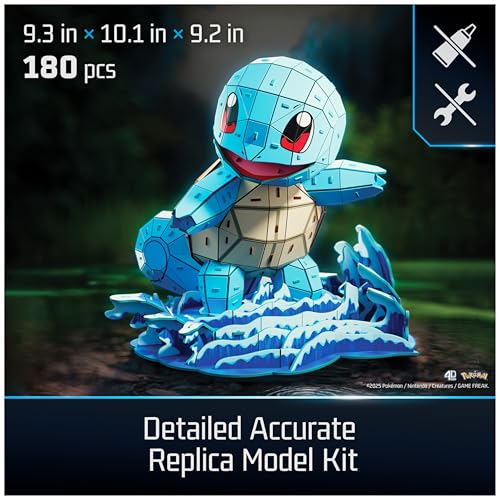 4D Build Pokémon Squirtle 3D Puzzle Model Kit, Desk Décor, Shelf Display - style: Squirtle 180 pcs