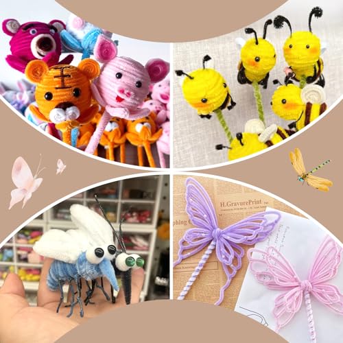 100 PCS Pipe Cleaners Craft, Soft Brown Pipe Cleaners Bulk, Chenille Stem - color: Coffee