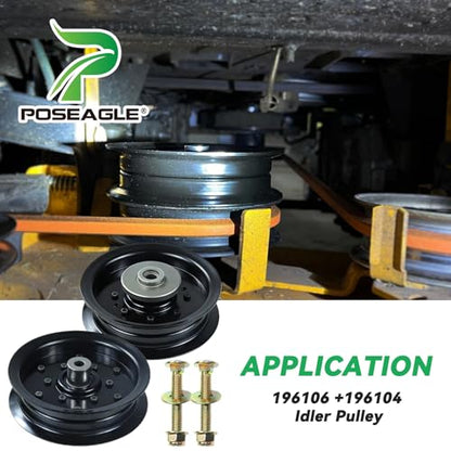 532196104 Idler Pulley with 532196106 Idler Pulley for Z254 Mower - size: 1x196106+1x196104