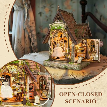Book Nook Kit DIY Miniature House 3D Wooden Puzzle - Dream Dress Studio - color: Dream Dress Studio