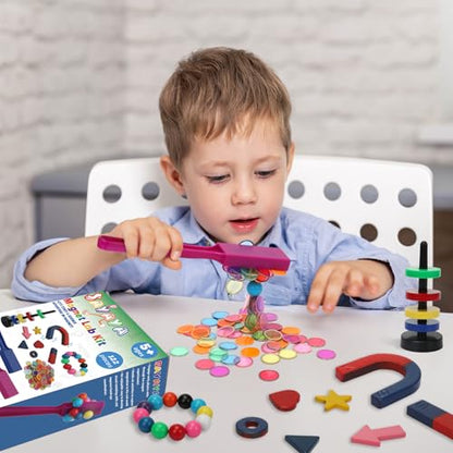 SAYAYA 122 PCS Magnetic Science Kit for Kids - Magnetic Balls, Bingo Wands with Chips, STEM Learning Set Magnet Toys for Classroom, Back to School Supplies, Educational Activities Gift for Boys Girls - size: 122 PCS