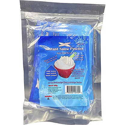 200 Grams of Instant Snow Powder Will Make About 80 Cups of Fluffy Instantly Snow, 20 Pack, Non-Toxic STEM Science Kit for Kids, Artificial Snow for Sensory Play & Holiday Decor