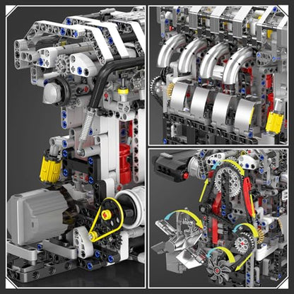 Mould King 10087 L4 Engine Model Building Blocks Kit for Adults, Build Your Own Cars Engine that Works, DIY STEM Toy for 14+ Teens(1897 Pcs) - style: L4 Engine