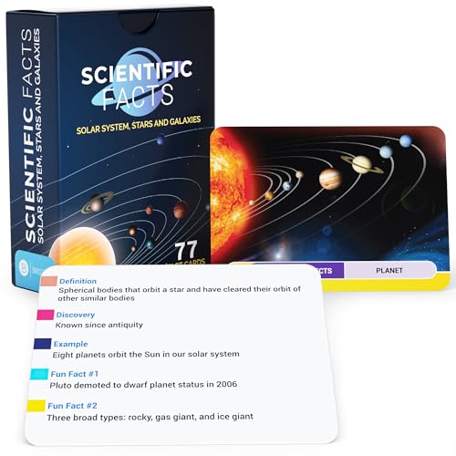 Astronomy Flash Cards – 77 Space Facts, Solar System, Stars & Galaxies