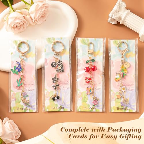 Ecoofor 613 PCS Charms Lip Gloss Keychain Making Kit, Bag Charm Kit with 178 Charms, 25 Keychain Clips & Extender Chains, Jewelry Pliers, Gift Bags & DIY Keychain Craft Supplies - color: Gold - 613 Pcs Kit