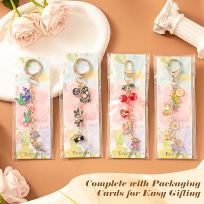Ecoofor 613 PCS Charms Lip Gloss Keychain Making Kit, Bag Charm Kit with 178 Charms, 25 Keychain Clips & Extender Chains, Jewelry Pliers, Gift Bags & DIY Keychain Craft Supplies - color: Gold - 613 Pcs Kit