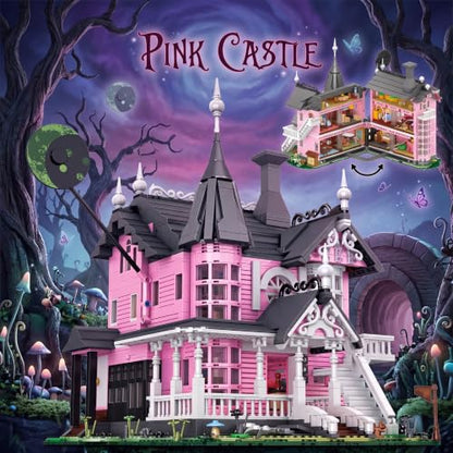 Pink Palace Castle Halloween Haunted Building Block, 2826 PCS for Adult - color: Pink Palace