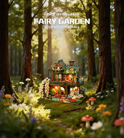 Spilay Book Nook Kit for Adults, Fairy Garden DIY Miniature House Kit - color: Fairy Garden