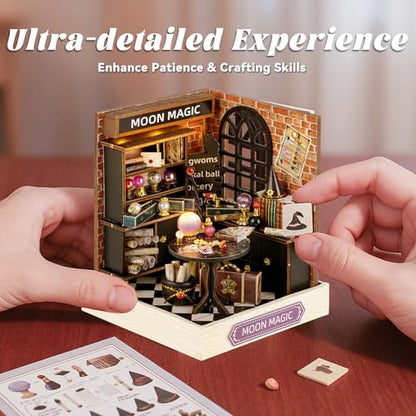 Flever Dollhouse Miniature DIY House Kit Creative Room with Furniture for Romantic Artwork Gift (Moon Magic) - color: Moon Magic