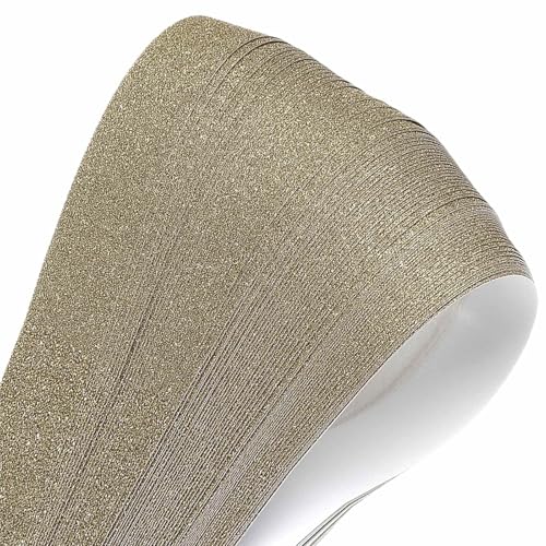 MECCANIXITY 200 Sheets Origami Paper Glitter Stars Papers Champagne Fold Paper for Beginner Arts Crafts Projects,0.4 x 8.7 Inch - color: Champagne