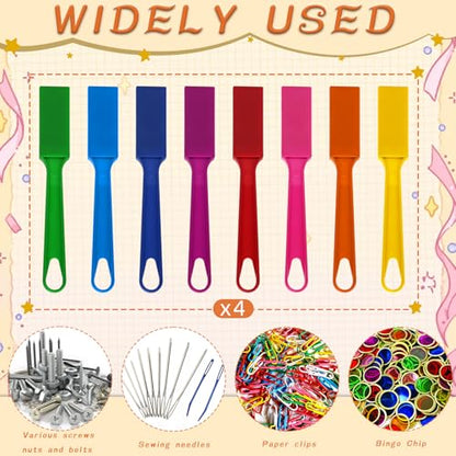 SAYAYA 32 PCS Magnetic Bingo Wands 7.87 Inch Colorful Magnet Sticks for Bingo Chips, Family Game Night, Science Learning, Counting Activities, and Educational Fun, Classroom Supplies - color: 32 Pcs