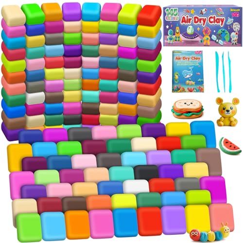 Air Dry Clay 145 Colors, Modeling Clay for Kids, DIY Molding Toy with Tools - color: 145 Colors