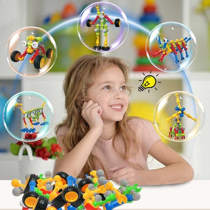 156 PCS STEM Building Blocks Toy Set for Kids 3-7, Birthday Gifts for Boys - color: 156