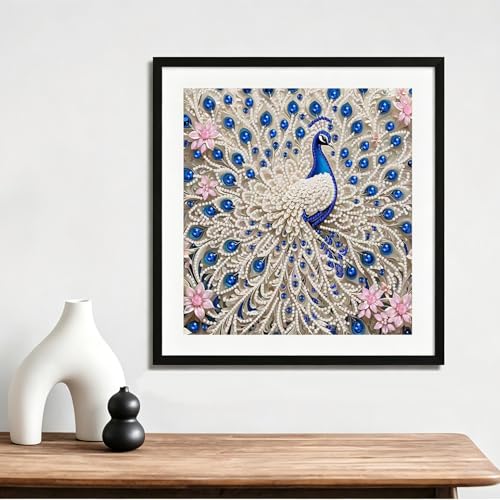 Peacock Pearl Diamond Art Kits for Adults,Diamond Painting Kits 11.8X11.8In - color: DE6606