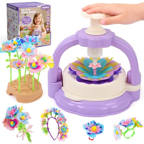 IQBOX Craft Kits Toys for 4 5 6 7 8 Year Old Girls Trendy Flower Making Kit - color: purple