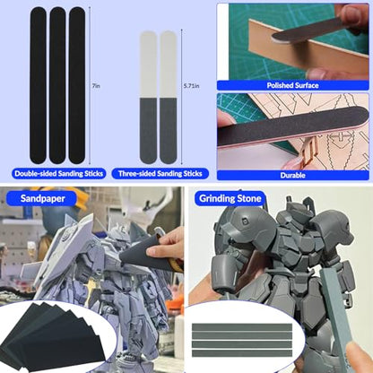 Gundam Tool Kit, 170 Pcs Professional Model Tool Kit for Gundam, Model Kit Tools with Decals Sticker Operated Box, Gunpla Tool Kits for Adults, Model Building Tools Hobby Tools for Repairing Painting - color: 170pcs