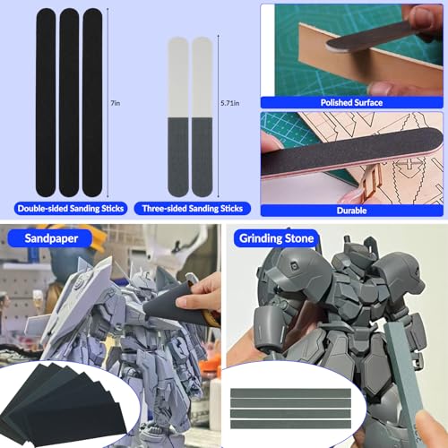 Gundam Tool Kit, 170 Pcs Professional Model Tool Kit for Gundam, Model Kit Tools with Decals Sticker Operated Box, Gunpla Tool Kits for Adults, Model Building Tools Hobby Tools for Repairing Painting - color: 170pcs