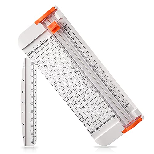 27PCS Craft Weeding Tools for Vinyl Kit,Utility Knife Set with 12Inch Paper Cutter Trimmer for Scrapbooking,Silhouettes,Cameos,DIY Art Crafting,Cutting,Splicing,Cardstock - color: White