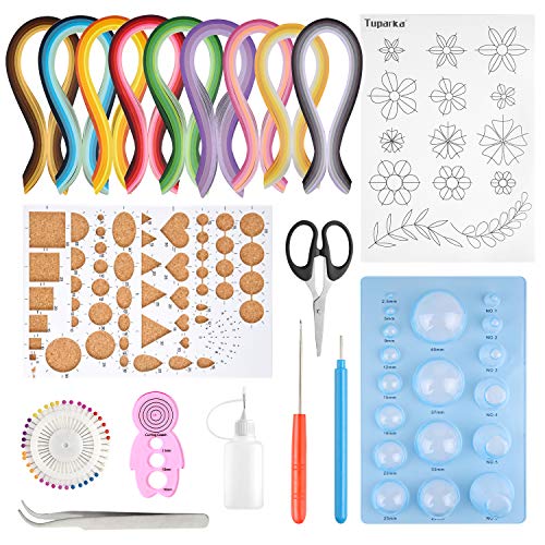 TUPARKA 19 Pcs Paper Quilling Kits 45 Colors 900 Strips Quilling Art Paper DIY Craft - size: 19pcs