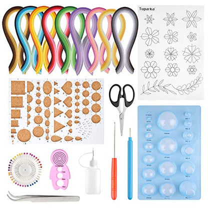 TUPARKA 19 Pcs Paper Quilling Kits 45 Colors 900 Strips Quilling Art Paper DIY Craft - size: 19pcs