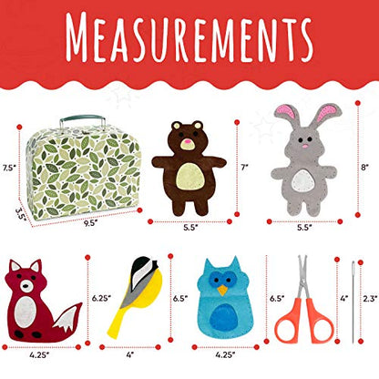 CraftLab Woodland Animals Kids Sewing Kit, Educational Beginner Arts & Crafts Gift for Boys and Girls Ages 7 to 13 DIY Learn to Sew Embroidery