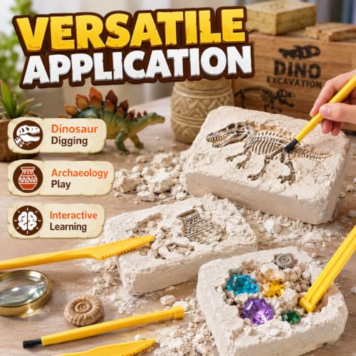 Ciieeo 3-piece Kids Digging Tool Set for Dinosaur Excavation