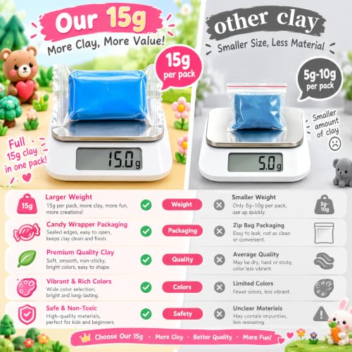 Ixiaoyoo Air Dry Clay, 50 Colors Foam Modeling Clay for School Projects - color: 50 Colors