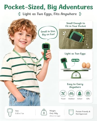 Microscope Camera for Kids Gifts Toys- Handheld Pocket Microscope Autofocus - color: Green