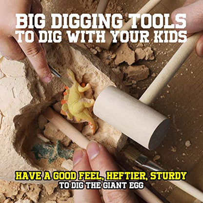 Dinosaur Egg Dig Kit, Unearth a Jumbo Dino Egg with 12 Unique Large Surprise Dinosaur Toys, Ideal Educational STEM Toys and Gifts for Kids Aged 5-7, Suitable for Party and Easter - style: Dinosaur Egg Dig Kit
